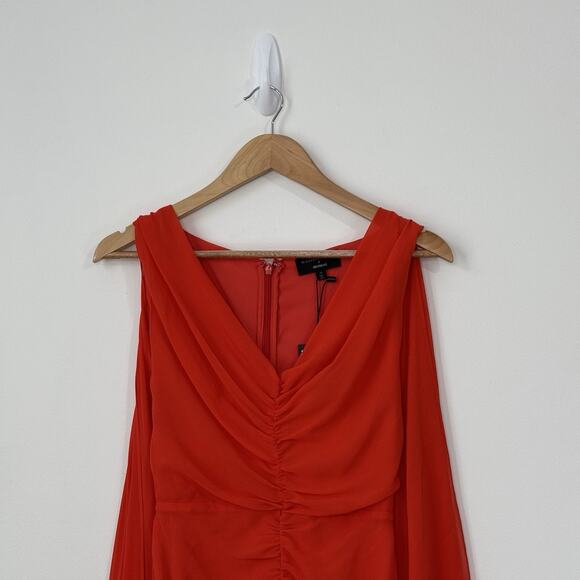 NWT Michael Costello x Revolve Vavonna Ruched Mini Dress Size XS Red Orange - Picture 4 of 14
